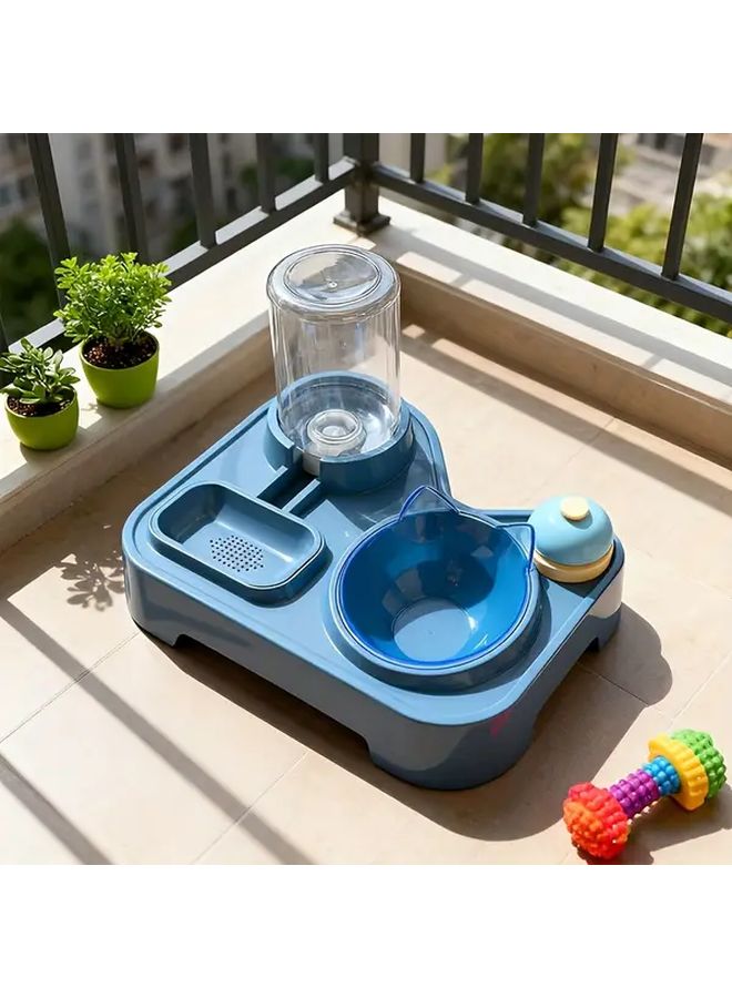 Automatic Pet Feeder With Alarm Blue Base Elevated Bowl Anti Tip For Cats Dogs - Image 5
